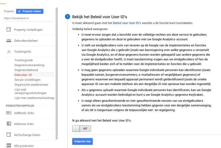 Gebruikers-ID  uitschakelen in Google Analytics
