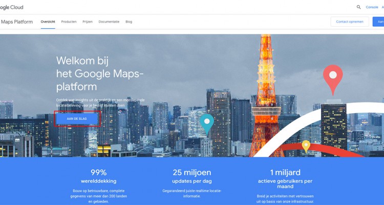 Google Maps API verwerken